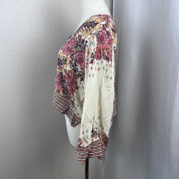 Free People Top Womens Small Floral Crop Boho Cottage Festival Relaxed Artsy - Picture 5 of 11